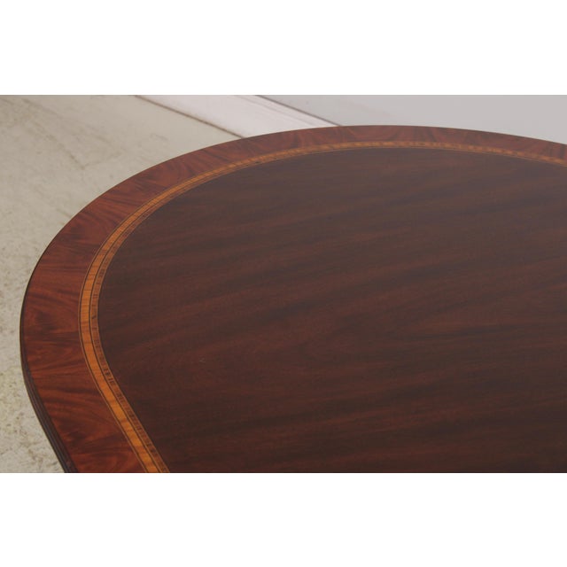 2000 - 2009 Henkel Harris Model 2235 Mahogany Inlaid Dining Table For Sale - Image 5 of 18