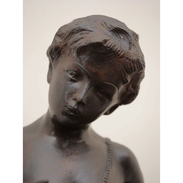 After Auguste Moreau, Statue Of A Boy with A Flute, Bronze For Sale - Image 4 of 11