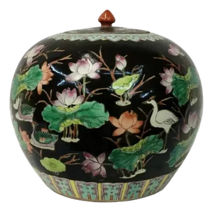 1960s Chinese Black Melon Jar