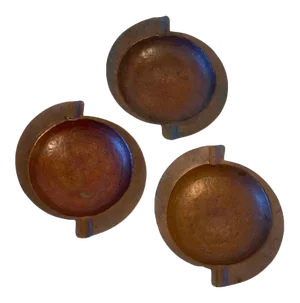 Arts & Crafts Ashtrays Armenac Hairenian Hammered Copper Ashtrays - Set of 3