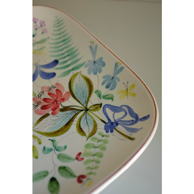 1950s Large 1950s Faience Ceramic Decorative Plate by Stig Lindberg For Sale - Image 5 of 8
