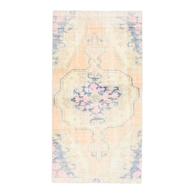 Vintage Turkish Oushak Handmade Wool Cotton Orenge Area Rug For Sale