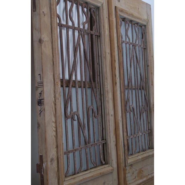 Late 19th Century Double French Metal Glass Doors - A Pair For Sale - Image 4 of 4