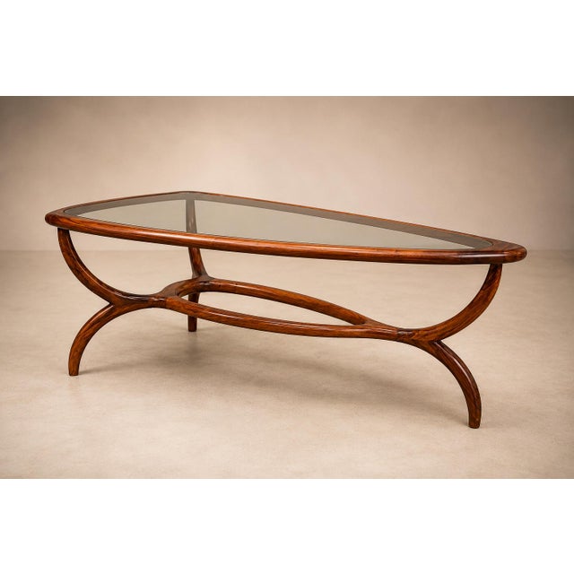 Egg Coffee Table in Caviuna Wood & Glass by Giuseppe Scapinelli, Brazil, 1950s For Sale - Image 18 of 18