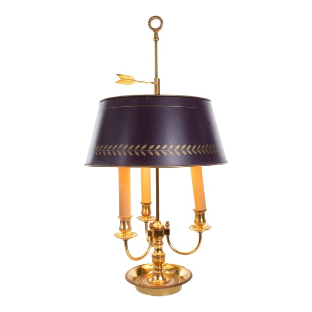 French Bronze Boiled Desk Lamp in the Style of Louis Tule XV For Sale