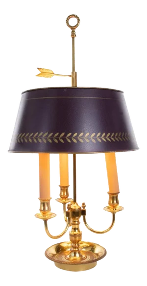French Bronze Boiled Desk Lamp in the Style of Louis Tule XV