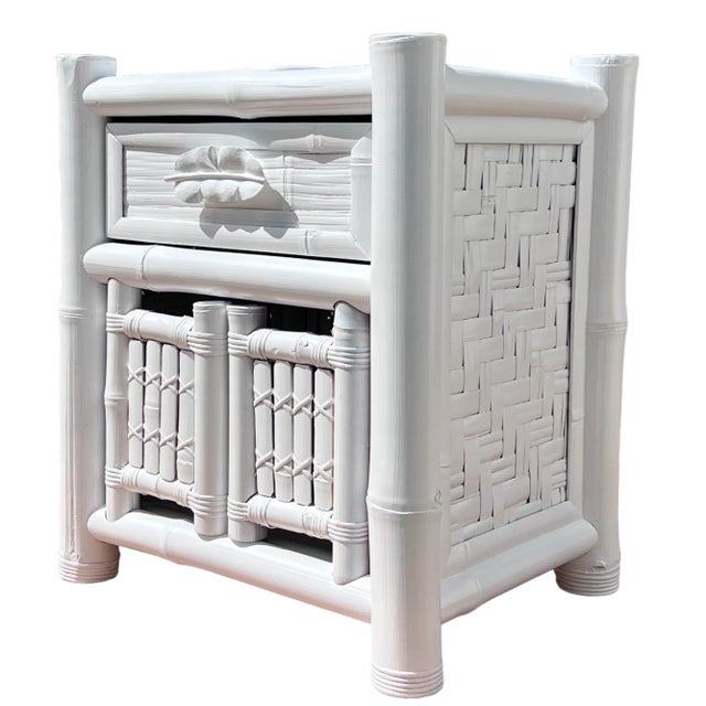 Wood Elephant Bamboo Nightstands For Sale - Image 7 of 10