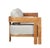 Modern Paradiso Outdoor Solid Teak Wood Sofa - Gray Fabric For Sale - Image 3 of 13