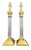 Mid 20th Century Neoclassical Brass and Glass Corinthian Column Table Lamps a Pair For Sale - Image 4 of 13