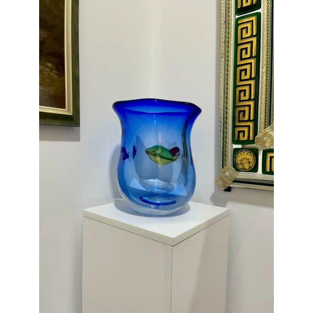 This incredible sculpted vase was one of the last monumental pieces by one of Murano's top Glass Masters, the late Pino...