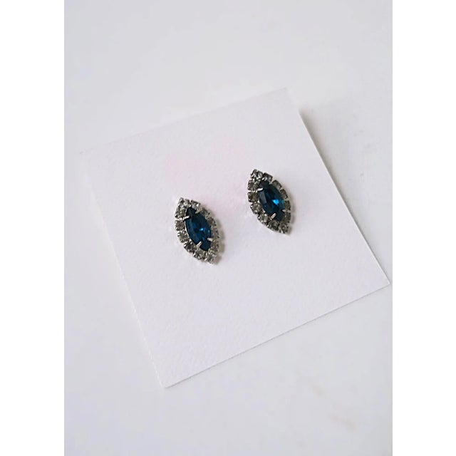 Marquise Rhinestone Earrings, Pierced, Pair, Circa Late-20th Century For Sale In New York - Image 6 of 8