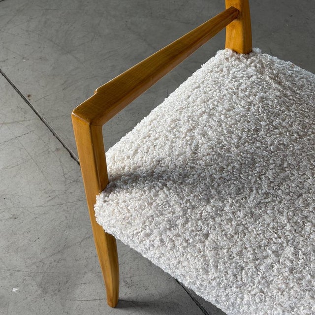 1940s Bench in Blonde Maple and Bouclé Upholstery attributed to Guglielmo Ulrich, 1940 For Sale - Image 5 of 15