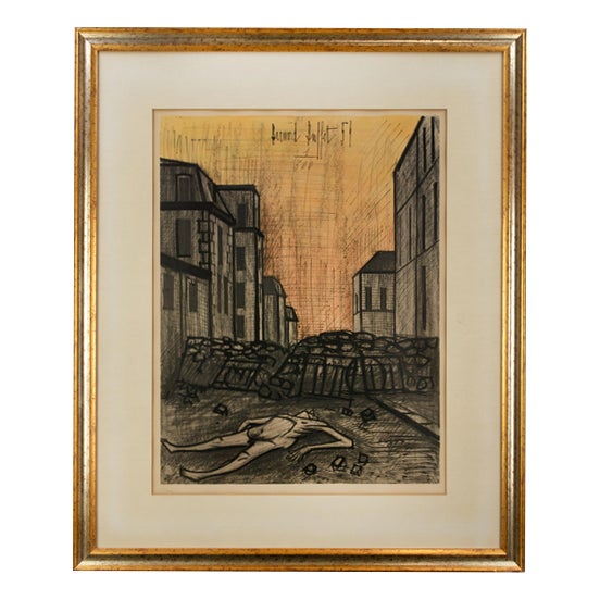 Bernard Buffet, Landscape Composition, 1954, Lithograph For Sale