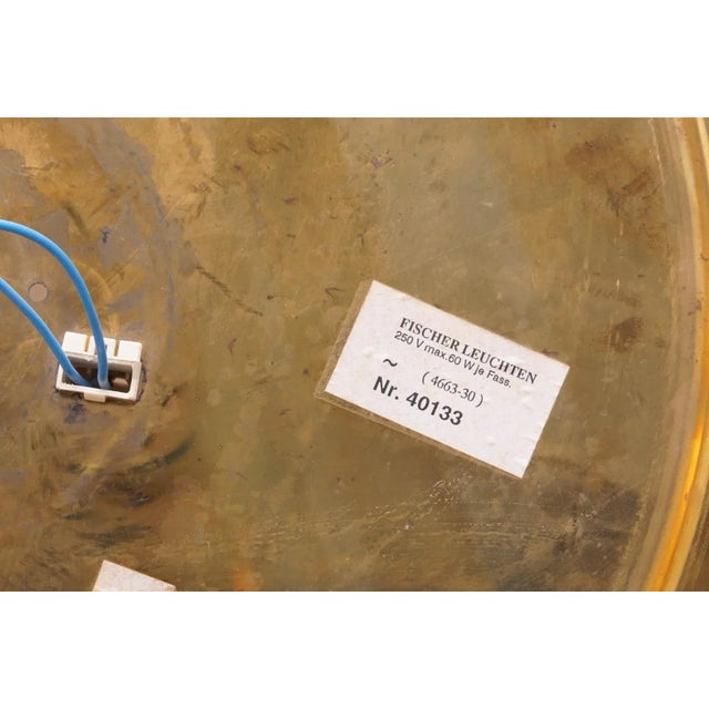 Large Vintage Textured Glass Flush Mount from Fischer Leuchten For Sale - Image 6 of 7