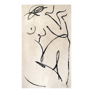 Female Painting on Unprimed Canvas by Anna Pepe For Sale