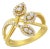 10K Yellow Gold 1/2 Cttw Round-Cut Diamond Layered Crossover Triple Leaf Bypass Ring (I-J Color, I1-I2 Clarity) - Size 10 For Sale