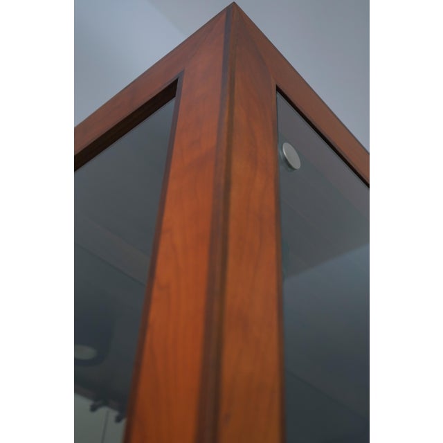 Stickley Cherry Tall Glass Door Curio Display Cabinet For Sale - Image 10 of 16