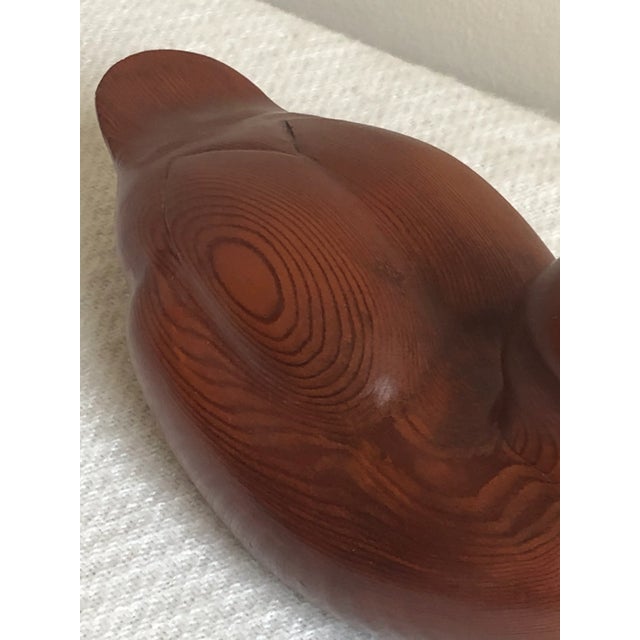 Vintage Hand-Carved Redwood Buffelhead Duck For Sale In Baltimore - Image 6 of 12
