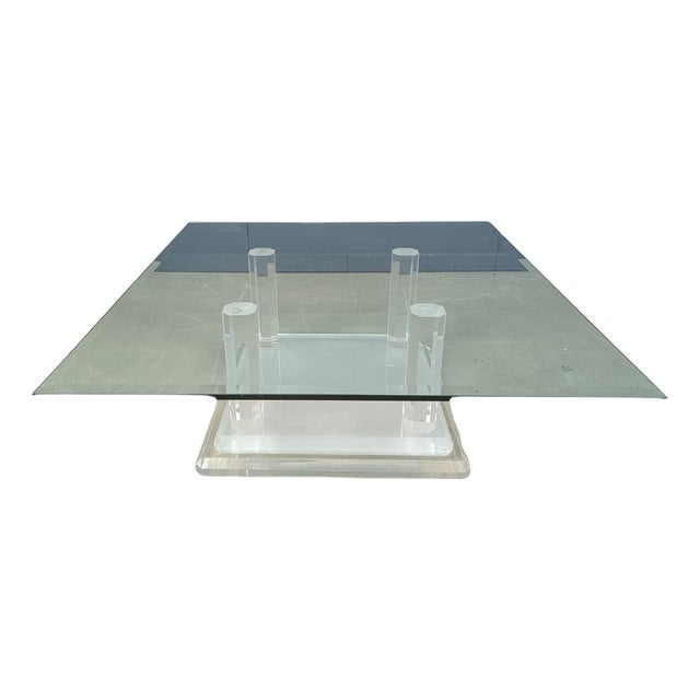 Acrylic Glass Column Coffee Table, 1970s For Sale