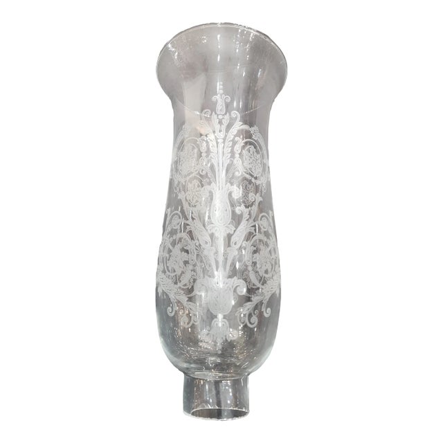 1990s Crystal Clear Glass Etched Chandelier Shades Attributed to Baccarat For Sale