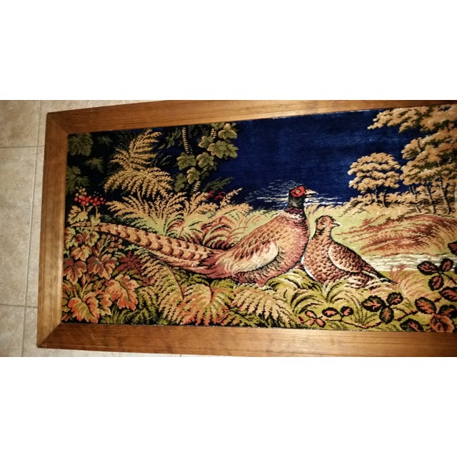 Vintage Pheasant Framed Rug Wall Art Chairish