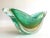 Glass Barovier & Toso Mid Century Modernist Murano Art Glass Pistachio Green Gold Leaf Fleck Bullicante Winged Crescent Sommerso Bowl Vase For Sale - Image 7 of 13