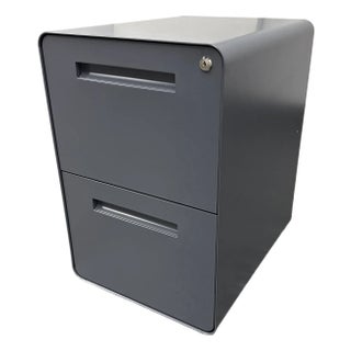 Contemporary Metal Two Drawer File Cabinet For Sale