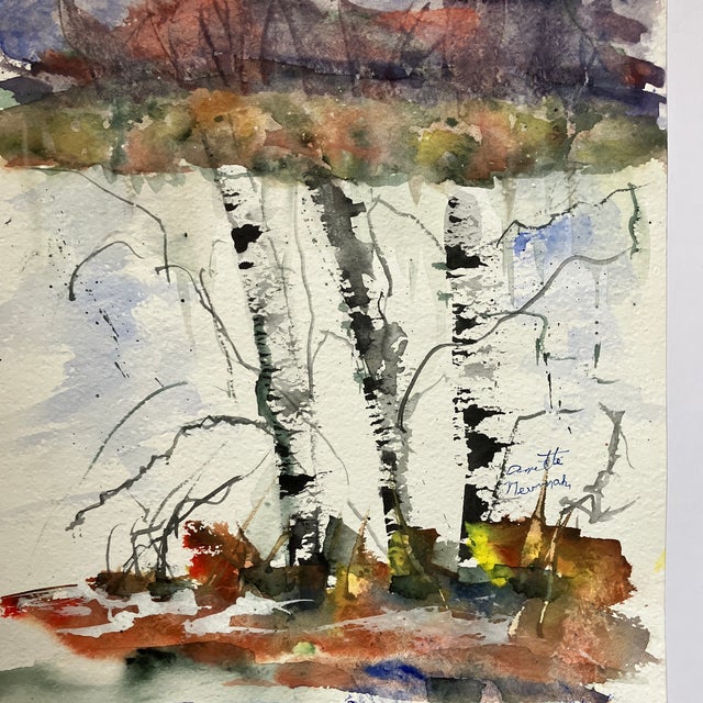 Original approx 11 x 15 watercolor painting on heavy paper 1 is signed mid right unframed