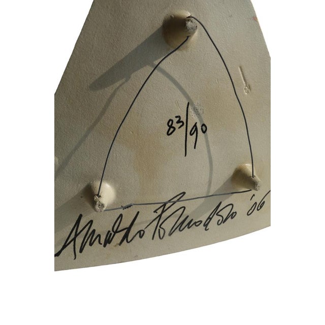 Italian Gold Ceramic Sculpture Plate by Arnaldo Pomodoro for Rossicone, 2006 For Sale - Image 12 of 16