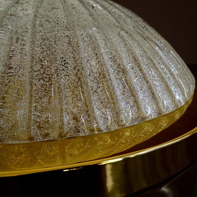 Mid-Century Modern Large Vintage Glass Flush Light, 1960s For Sale - Image 3 of 17