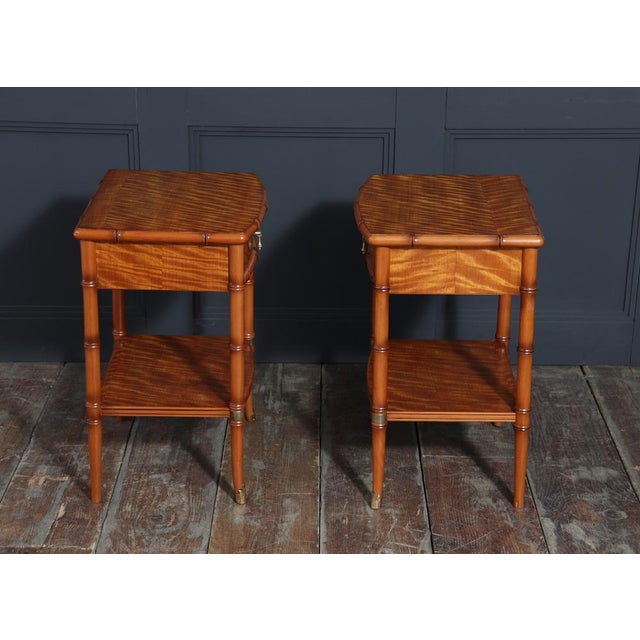 Bedside Tables in Faux Bamboo and Satin Birch, 1980, Set of 2 For Sale - Image 10 of 14