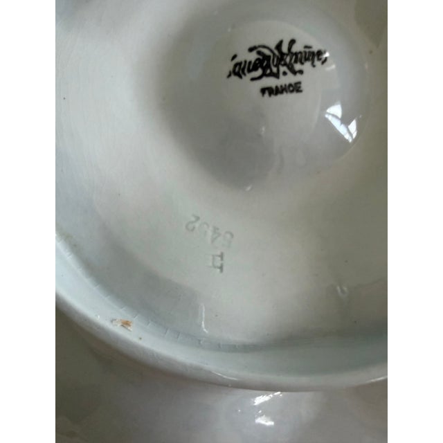 1910s French Art Deco Sareggemines Oyster Plate in Pale Blue, 6 Available For Sale In Los Angeles - Image 6 of 8