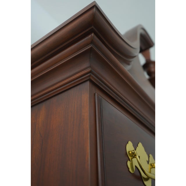 1980s Henkel Harris 3 Piece Cherry Queen Anne Highboy For Sale - Image 14 of 17
