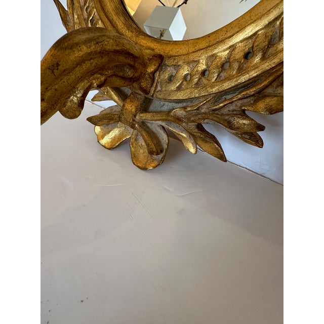 Wood Giltwood Carvers Guild Oval & Mirrored Wall Candle Sconces-a Pair For Sale - Image 7 of 11