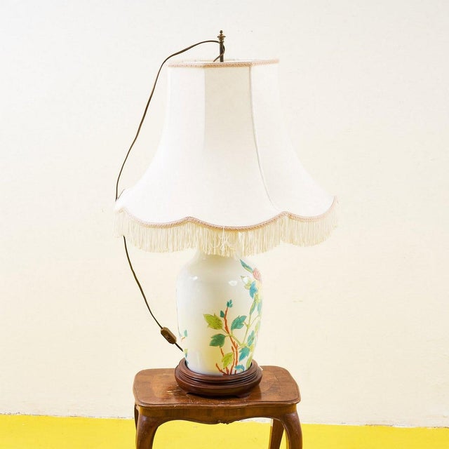 Limoges Floral Motif Porcelain Lamp For Sale - Image 10 of 10