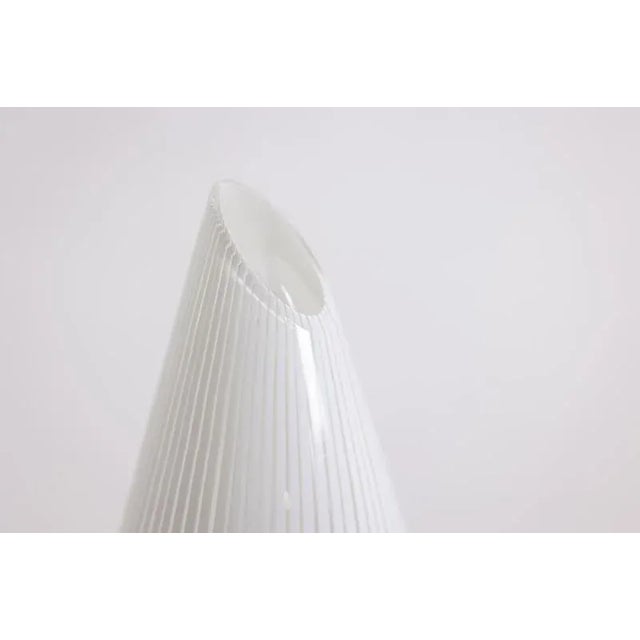 Glass Conical Murano Glass Lamp with White Stripes, 1970s For Sale - Image 7 of 8