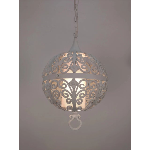 White Round Chandelier Pendant - A Pair For Sale In New York - Image 6 of 11