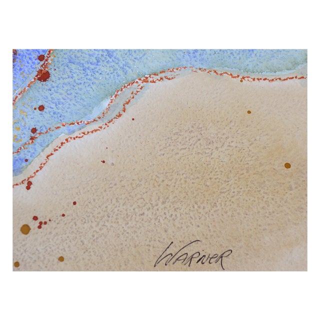 1970s 1970s "Blue Tides" Abstract Watercolor Painting by Doris Warner For Sale - Image 5 of 5