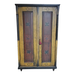Early 1800 Painted Czech Wardrobe For Sale