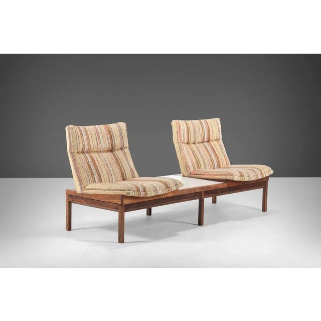 Arthur Umanoff Walnut Bench / Modular Sofa with Table for Madison Furniture, 1950s For Sale - Image 11 of 11