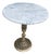 Vintage Pierced Brass Pedestal Side Table With Marble Top For Sale