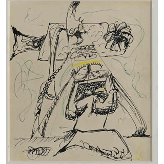 Arshile Gorky, Agony, Motif, 1946, Ink, Wax and Crayon For Sale
