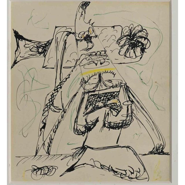 Arshile Gorky, Agony, Motif, 1946, Ink, Wax and Crayon For Sale