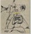 Arshile Gorky, Agony, Motif, 1946, Ink, Wax and Crayon For Sale