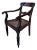 19th Century Antique English Regency Style Solid Rosewood Carved Hand Cane Seat Armchair. For Sale