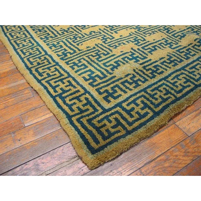 Textile Splendid Asparagaus Background Color With Greek Key Pattern Antique Chinese Rug For Sale - Image 7 of 7