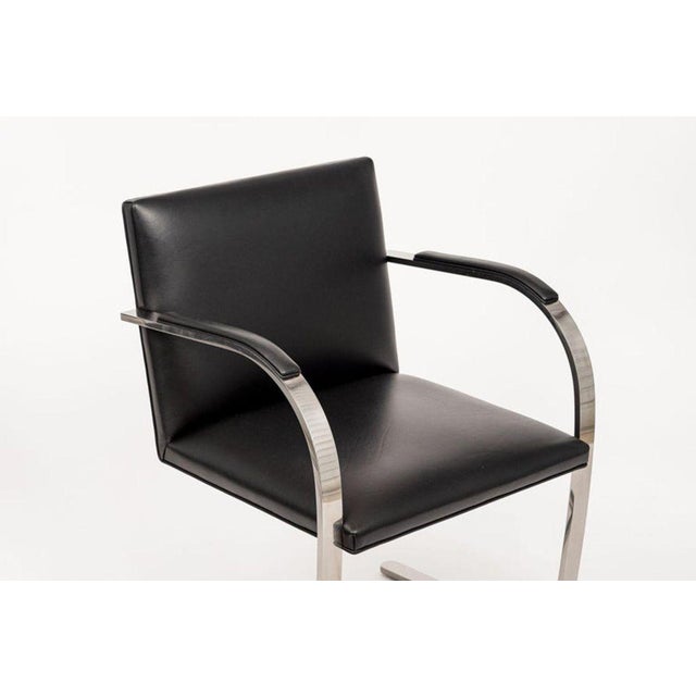 2010s Mid Century Black Brno Chairs by Mies Van Der Rohe for Knoll Set of 4 For Sale - Image 5 of 13