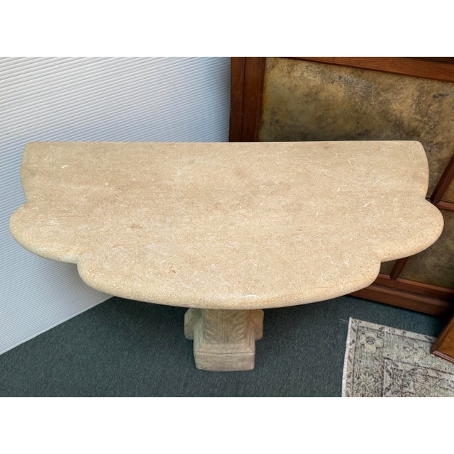 Classical Roman Dennis and Leen Pietra Stone Console Table For Sale - Image 3 of 12
