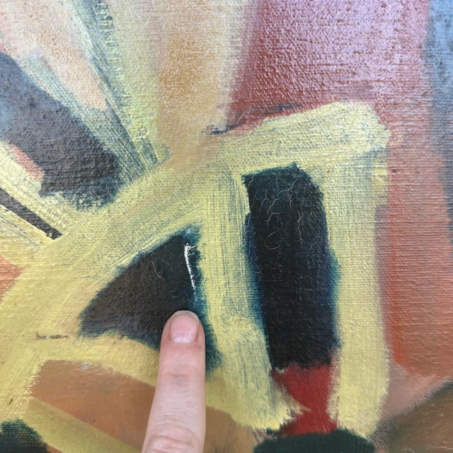 Mid 20th Century Mid 20th Century Framed Abstract Painting by Rolf P. Velmin For Sale - Image 5 of 12