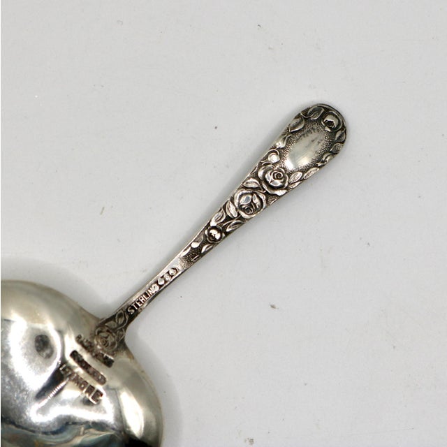 Antique Schofield "Baltimore Rose" Sterling Silver 4" Heart-Shaped Tea Caddy Spoon For Sale In Cincinnati - Image 6 of 11